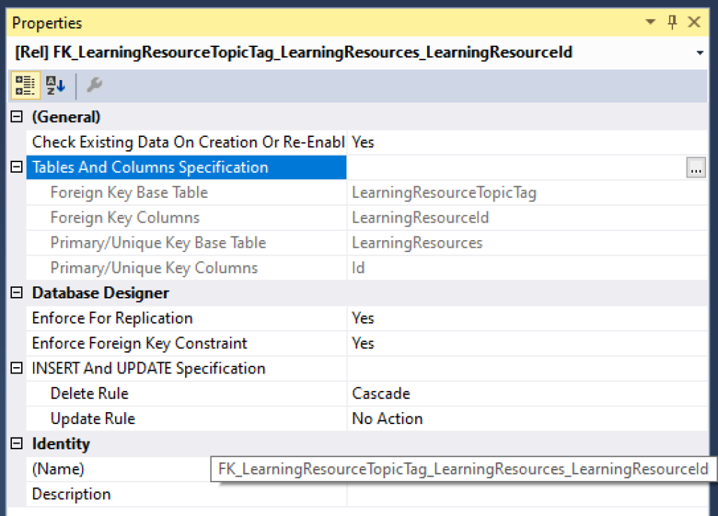 Constraints for LearningResources
